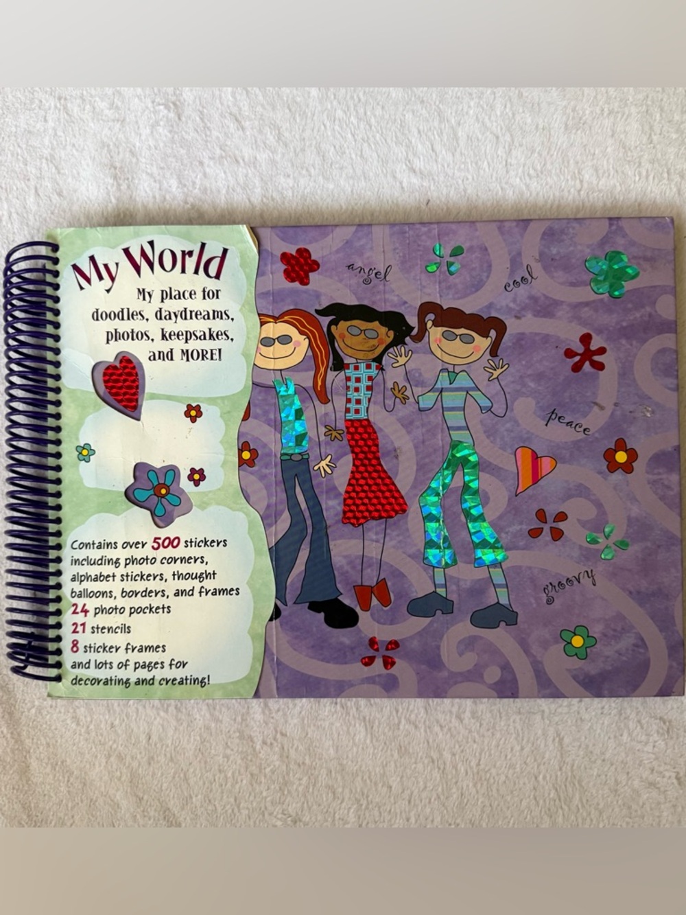 Y2K My World Scrapbook Journal Girls Glitter Stickers 2003 Nostalgia vtg